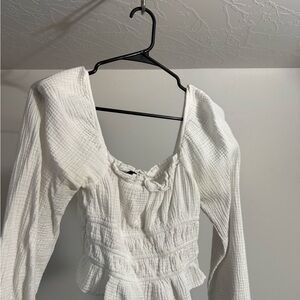 Wild Fable White Textured Blouse